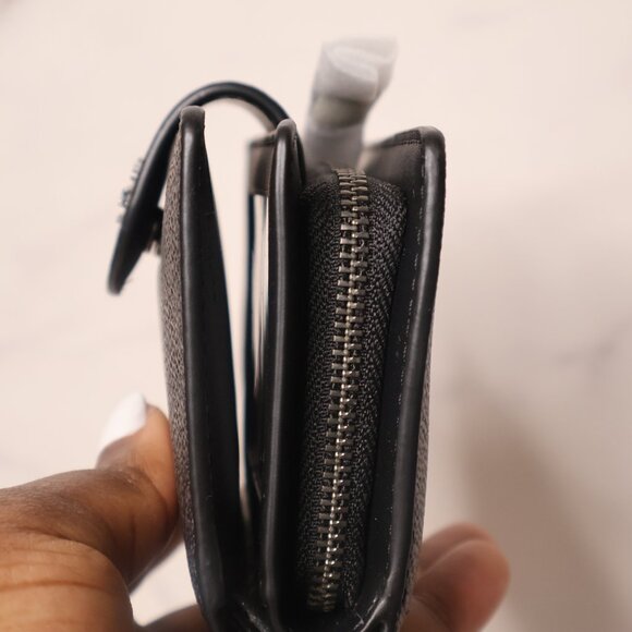 COACH Medium Corner Zip Wallet In Signature Canvas - Picture 10 of 10